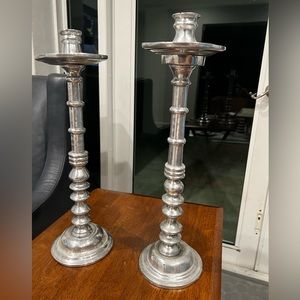 Pewter candlesticks